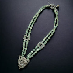 Antique Silver Pendant Fishel Nessler & Green Kyanite Necklace