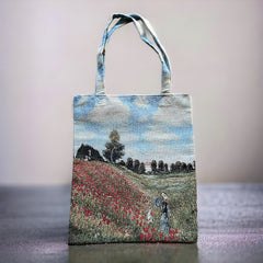 French Monet Poppy Field Tapestry Tote Bag - Rolande du Dreuilh Creations