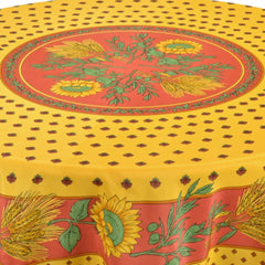 Provence Round Tablecloth - Sunflower Red & Yellow