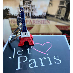 Eiffel Tower Key Ring - Paris Souvenir - French Flag Colors