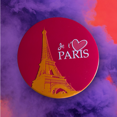 Round Cookie Tin  "Je t'aime Paris"