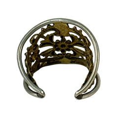 Vintage French Ornate Brass Floral Ring