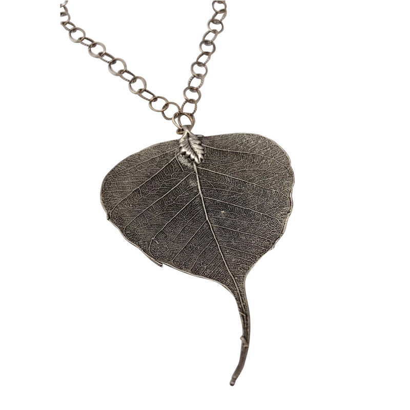 FEUILLE D'ARGENT - Silver Plated Leaf Necklace