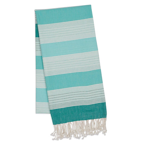 Fouta Towel/Throw - Large - Aqua Stripes