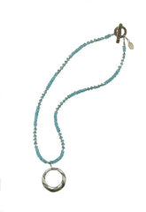 Vintage Silver Pendant & Faceted Apatite Necklace