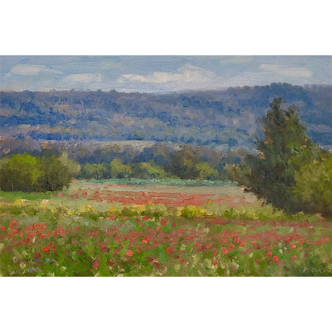 Provence Oil Painting - Champs vers Roussillon
