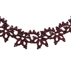 Lace Plum Necklace by French Designer Lorina