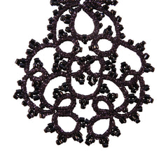 Lace Large Black Chandelier Earrings by French Designer Lorina