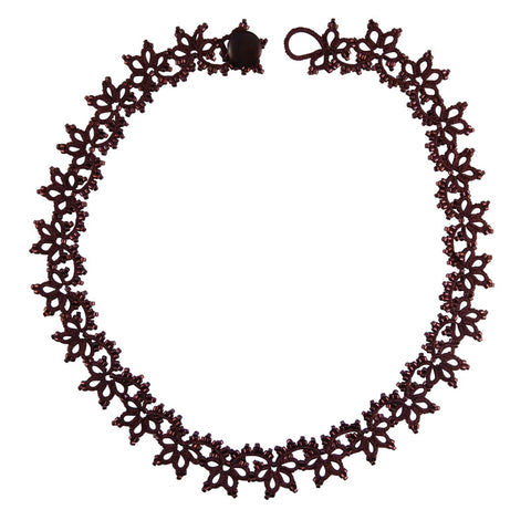 Lace Plum Necklace by French Designer Lorina