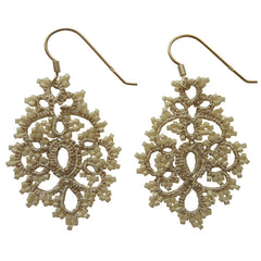 Lace Small White Chandelier Earrings by French Designer Lorina