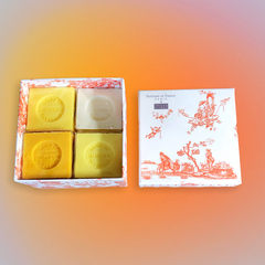 Marseille Soap Gift Box  - Toile de Jouy Orange - Senteurs de France