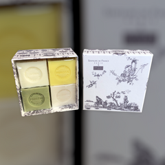 Marseille Soap Gift Box  - Toile de Jouy Gray - Senteurs de France