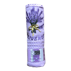 Provence Embroidered Lavender Bouquet Waffle Weave Towel