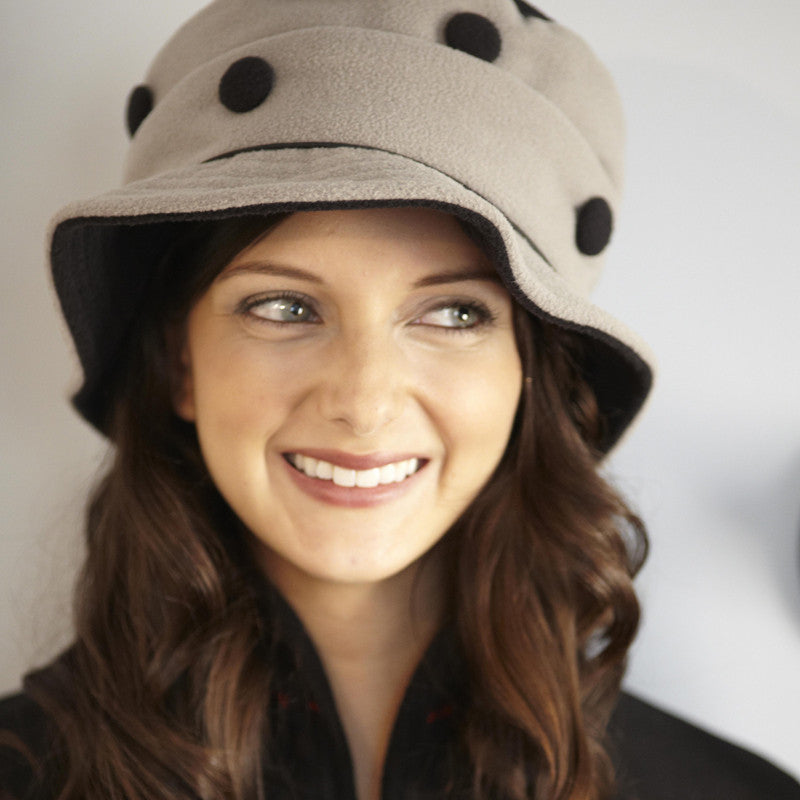 Piccadilly Gray/Black Polka Dot Hat By French Designer TurboWear