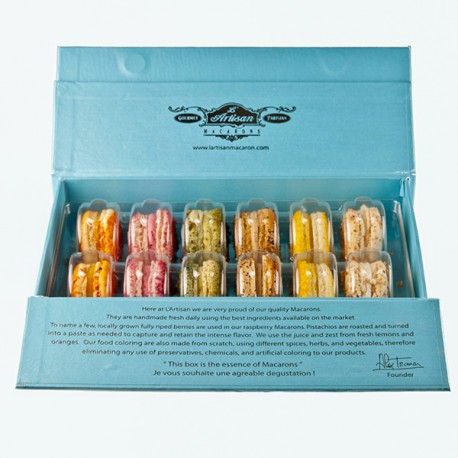 Blue Box 12 count French Macarons - Classic Collection