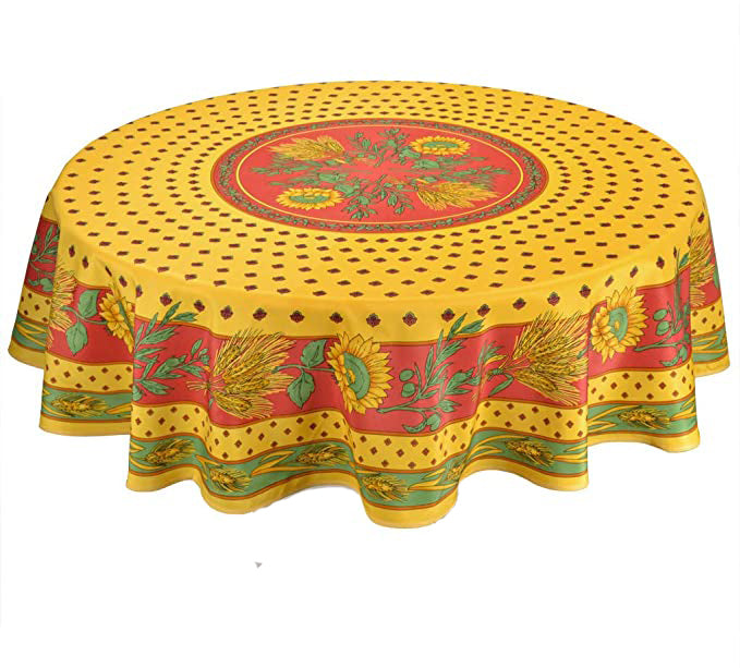 Provence Round Tablecloth - Sunflower Red & Yellow